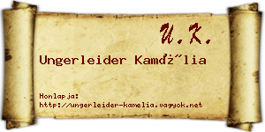 Ungerleider Kamélia névjegykártya